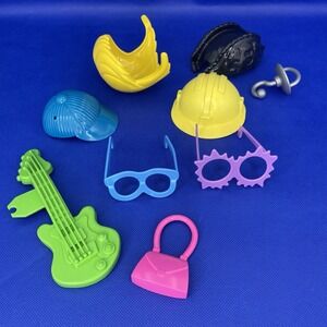 Lot Of 9 Pieces Hasbro Mr./Mrs. Potato Head Accessories- Purse, Guitar, Hats…
